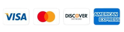 Visa, Mastercard, Discover, American Express
